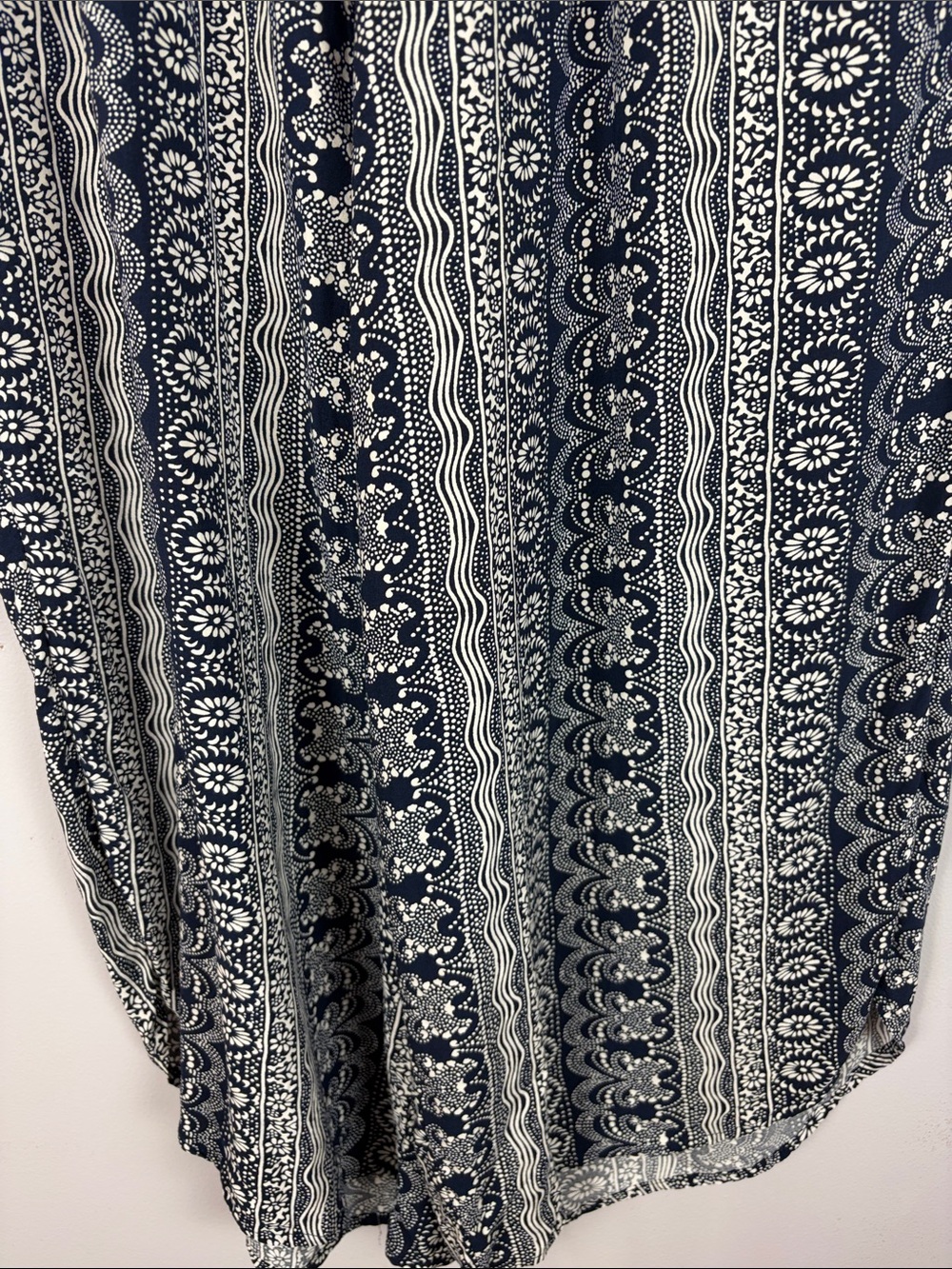 BloomChic Wide Leg Palazzo Pants Plus Size 14/16 Navy White Boho Pull On - Picture 4 of 10